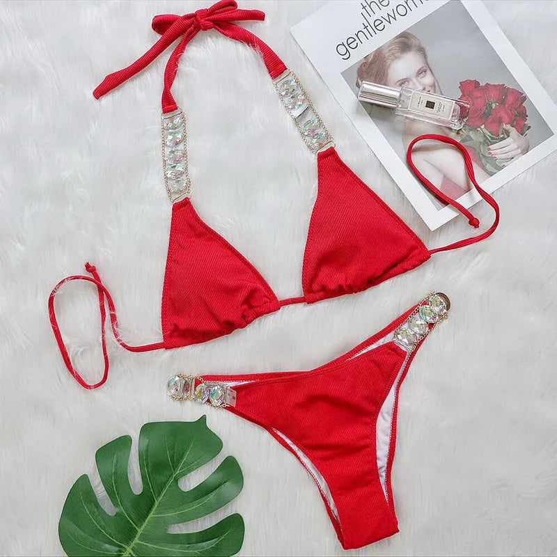 Luxus Bikini mit Strass – Push-Up Bandage Set von Para Praia